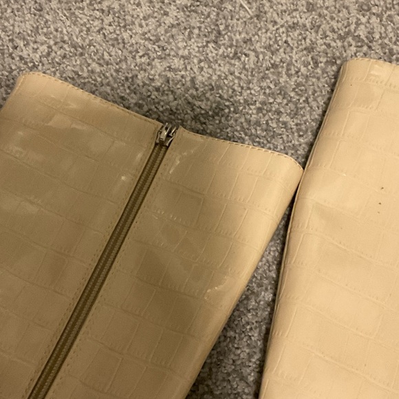 Cream High Heel Boots - Picture 3 of 3